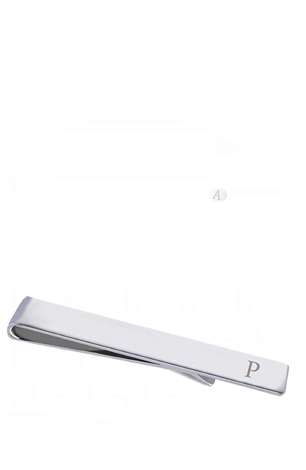 Silver Initial "P" Tie Bar