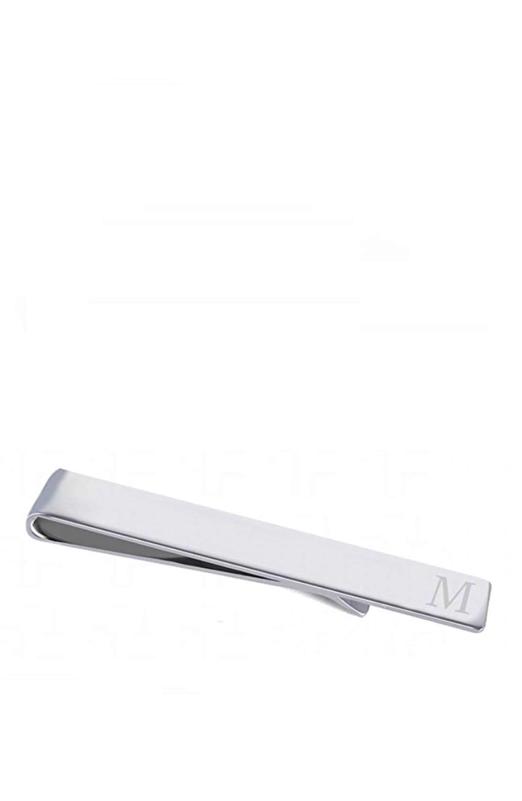 Silver Initial "M" Tie Bar