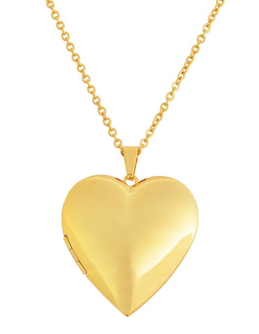 18K Gold Heart Locket Necklace