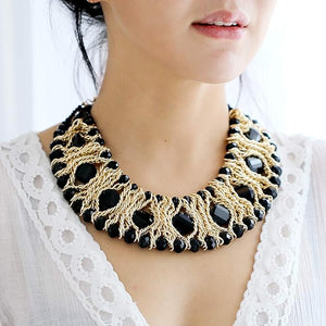 18K Gold Multi Color Statement Necklace