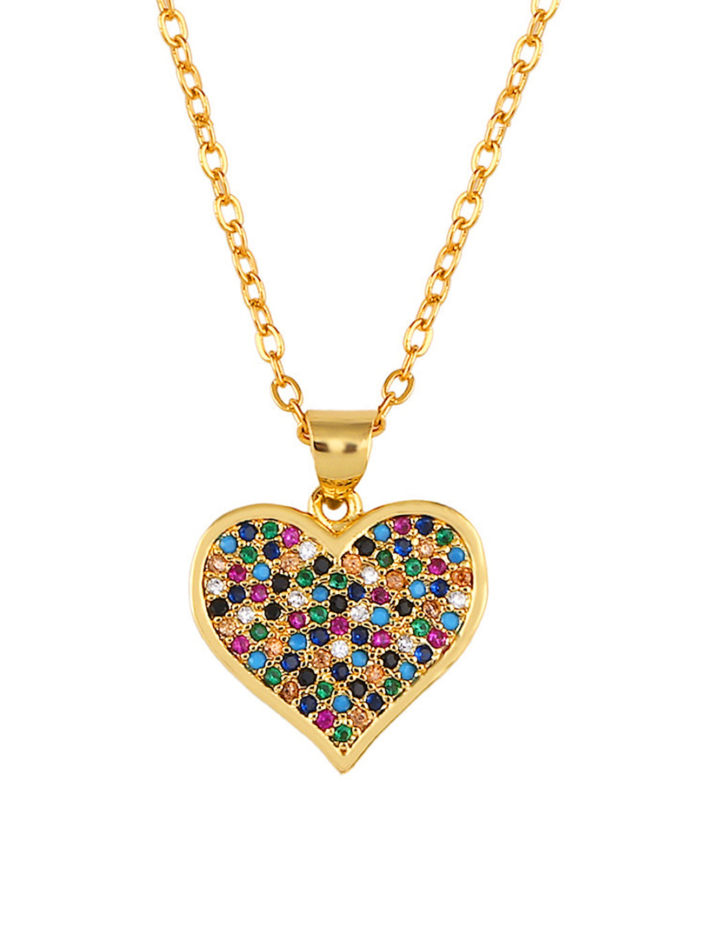 18K Gold Multi Color Love Necklace