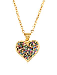 18K Gold Multi Color Love Necklace