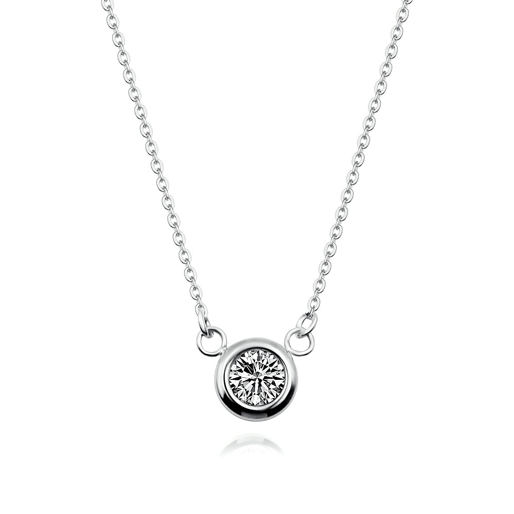 Silver Solitaire Necklace