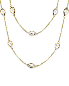 18k Gold Pear Shape Long Necklace