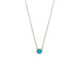 18K Gold Blue Opal Necklace