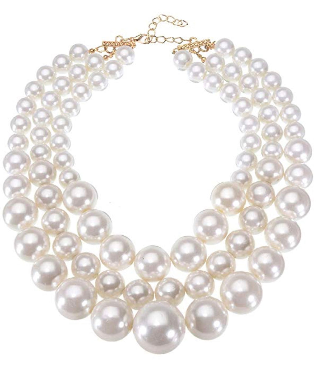18k Gold Multi Pearl Necklace