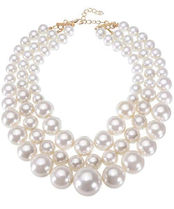 18k Gold Multi Pearl Necklace