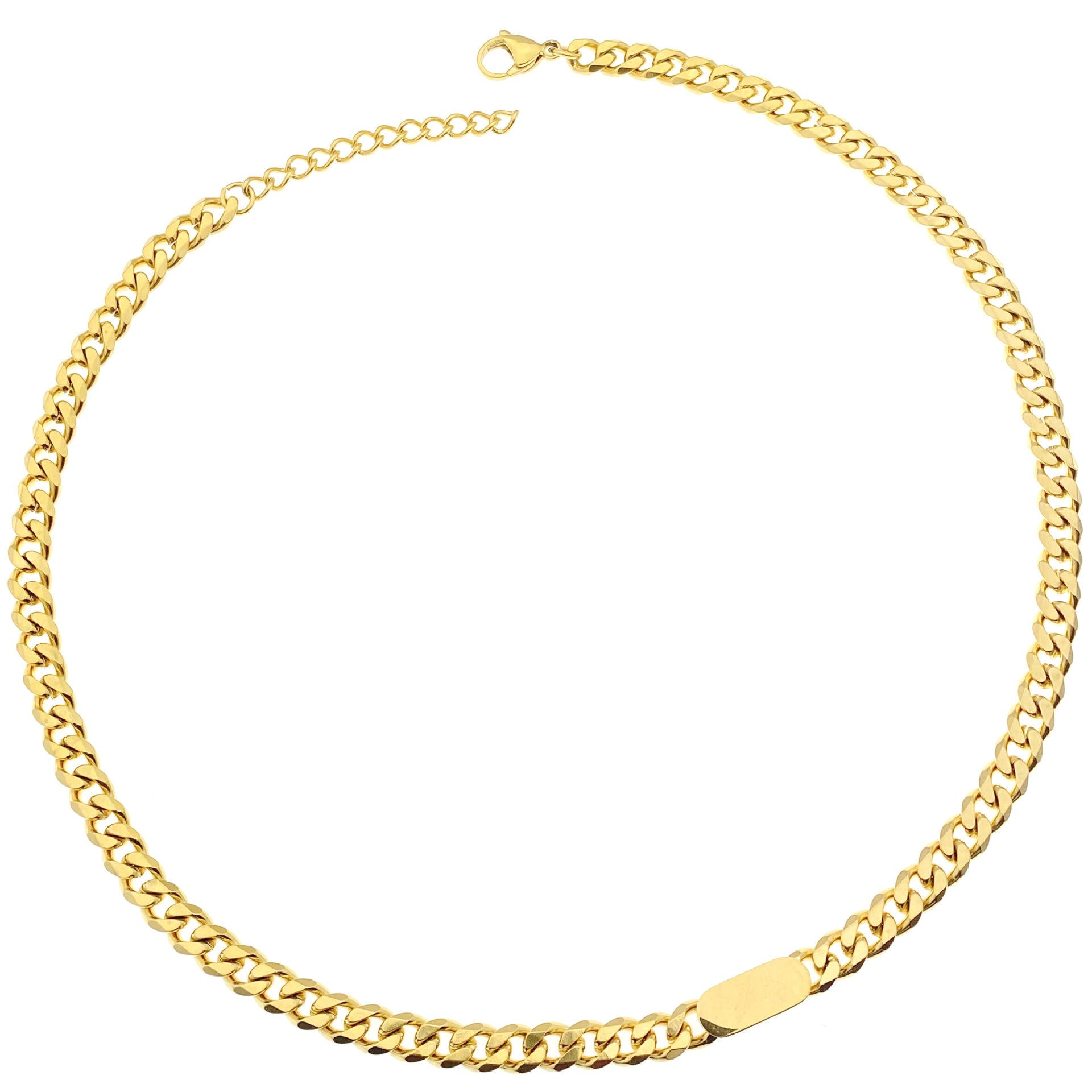 18K Gold Link Bar Necklace