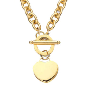 18K Gold Heart Charm Necklace