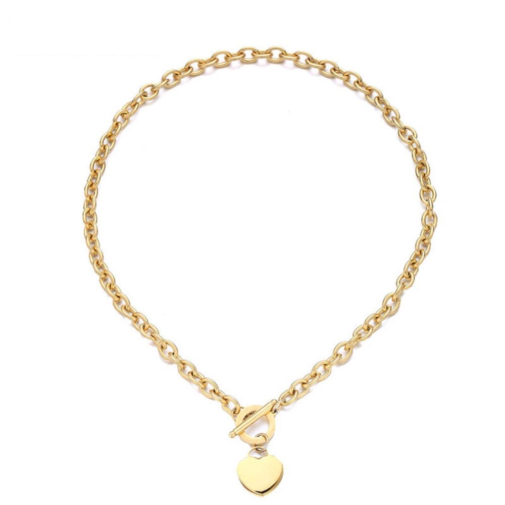 18K Gold Heart Charm Necklace