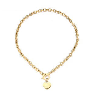 18K Gold Heart Charm Necklace