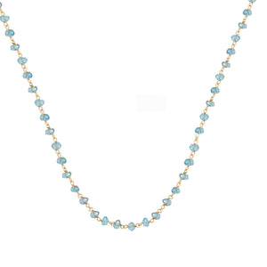 18K Gold Blue Topaz Necklace
