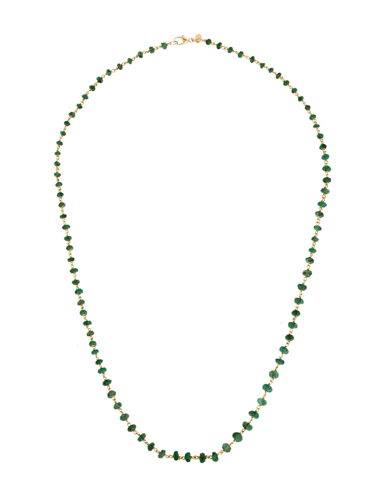 18k Gold Plated Emerald Necklace