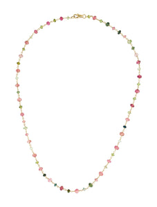 18K Gold Multi Tourmaline Necklace