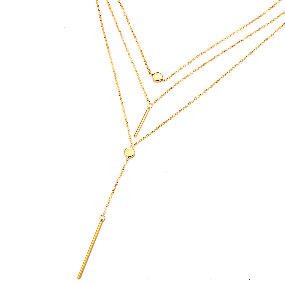 18K Gold Plated Multi Layer Modern Necklace