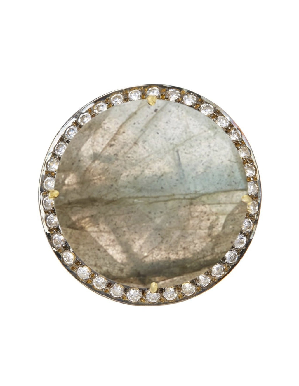 18K Gold Labradorite & Cz Statement Ring - Liv Oliver