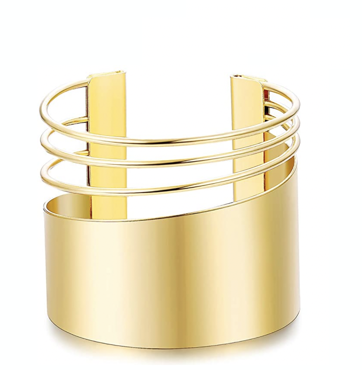 18K Gold Plated Wide Cuff Bangle Liv Oliver
