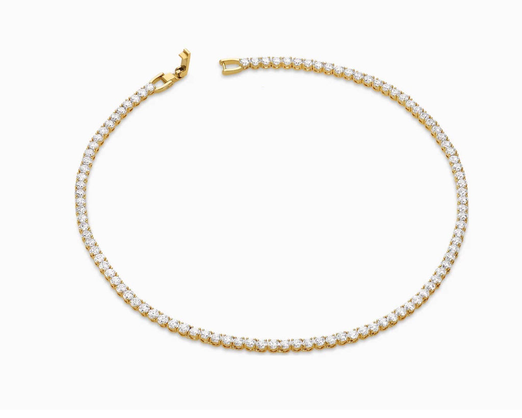 18k Gold Cz Tennis Necklace - Liv Oliver