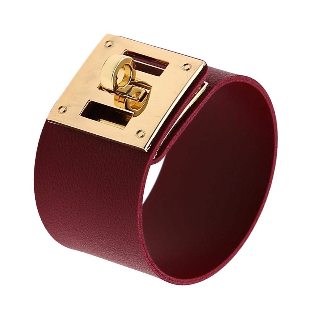 18K Gold Red Leather Bracelet