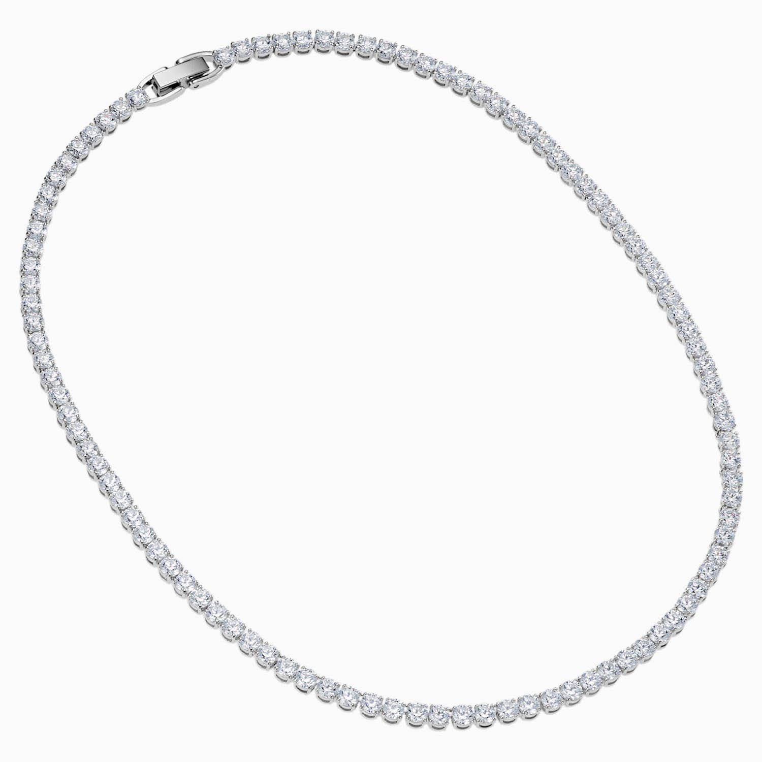 18k Gold Cz Tennis Necklace